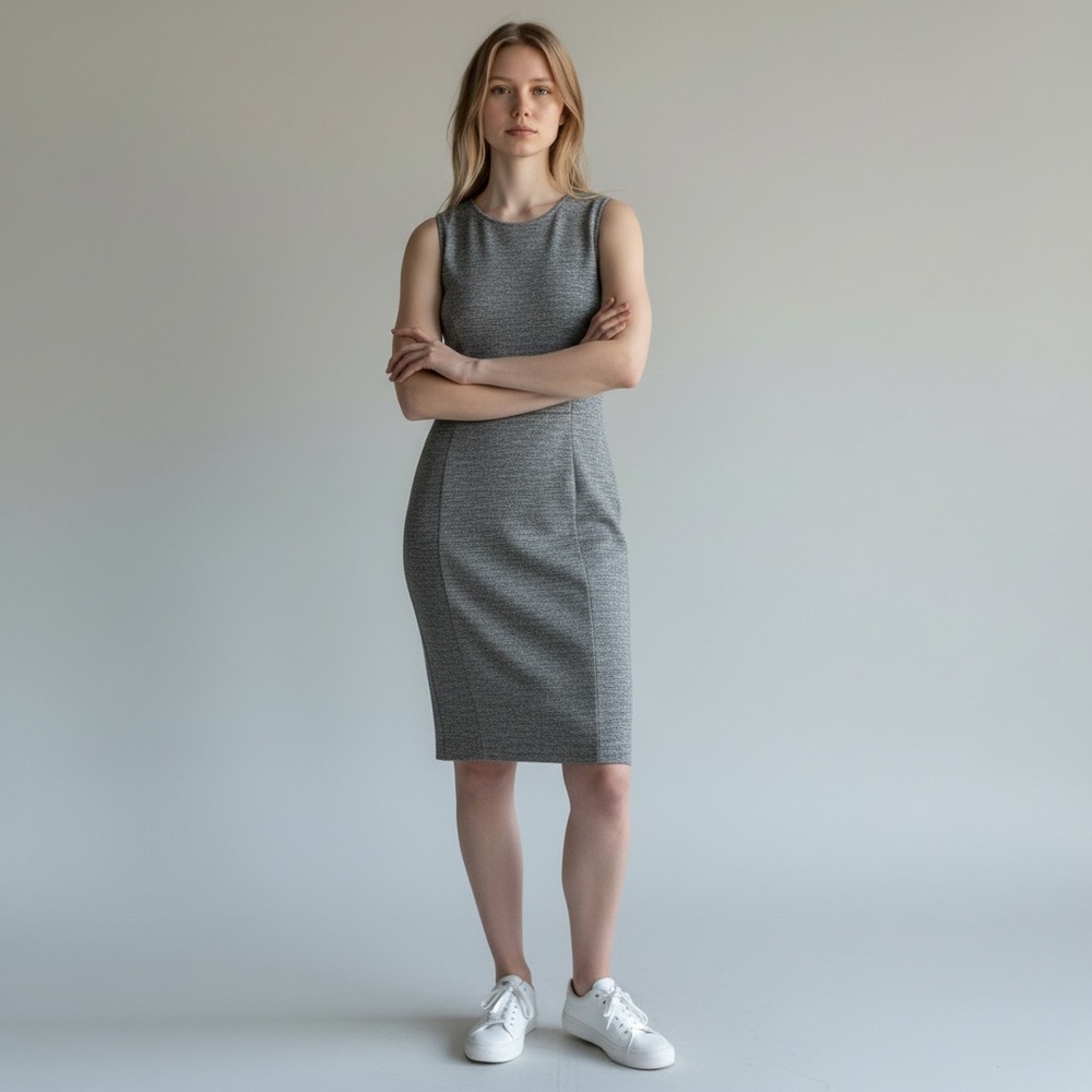 Theory Gray Sleeveless Pencil Dress Size 0